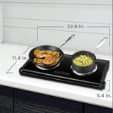2-Burner 12 in. Black Hot Plate with Temperature Controls