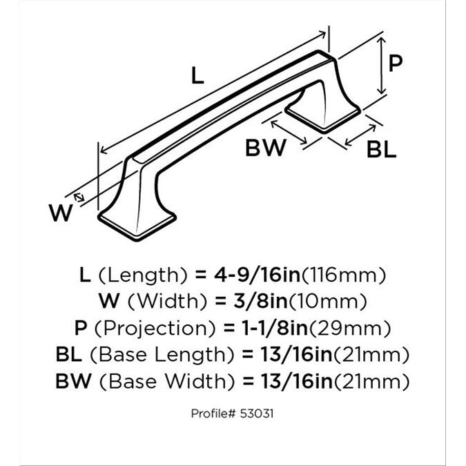 Amerock Mulholland (76mm) Center to Center Arch Handle Drawer Pull