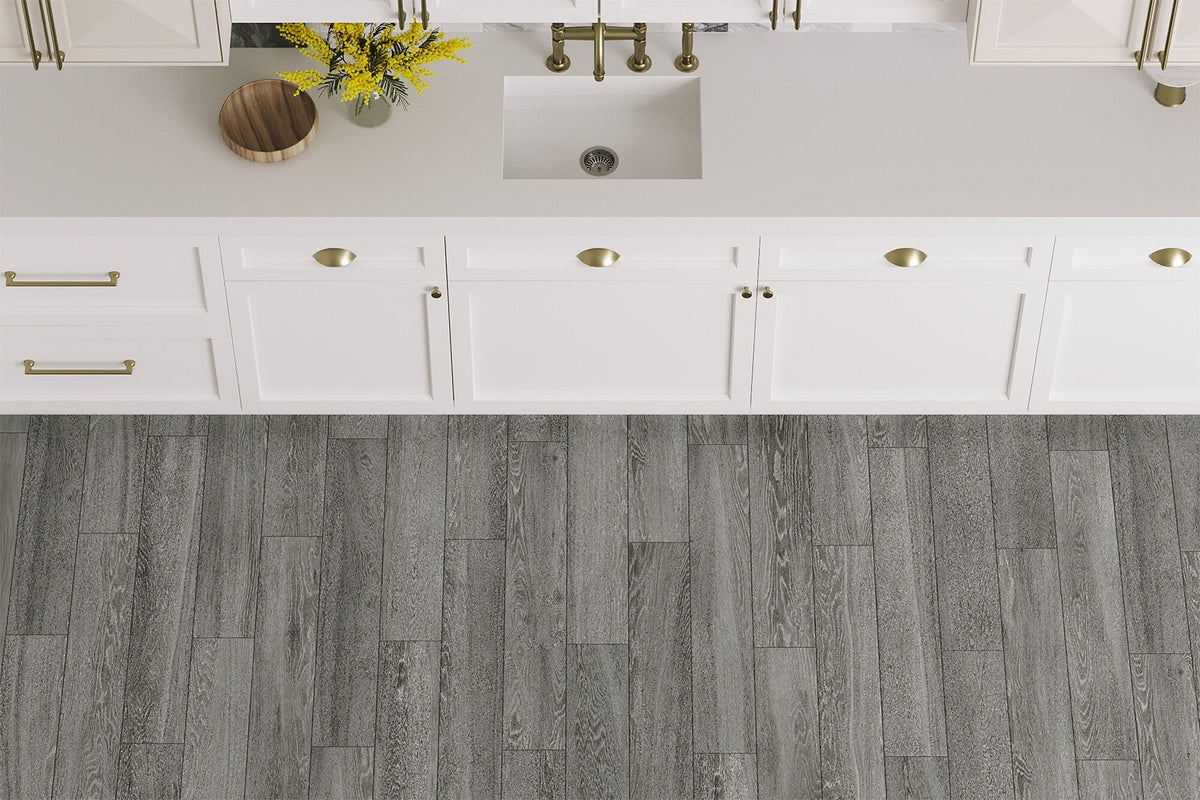 Satori Sedona Silver Oak 6-in x 36-in Matte Porcelain Wood Look Floor Tile