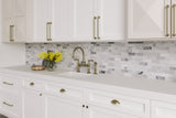Satori Storm Polished 12-in x 12-in Natural Marble Brick Mosaic Wall Tile, Polished Finish (0.97-sq ft per piece)