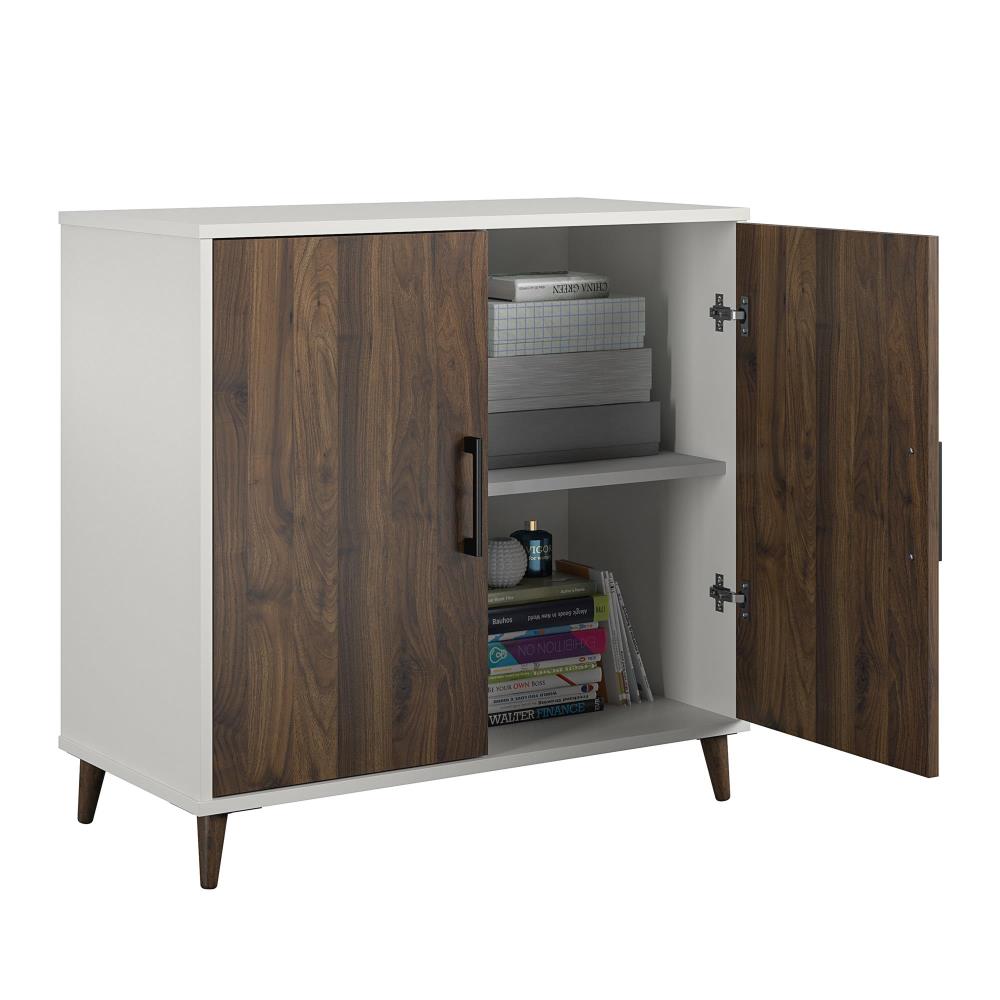 Ameriwood Home Ovando White Contemporary/Modern Wood Media Cabinet