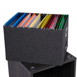 BirdRock Home Contemporary Black Lateral File Cabinet, 15  14  12in, Wood Construction, Rolling or Stacking, Decorative Driftwood Design, Versatile Storage