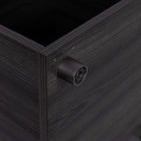 BirdRock Home Contemporary Black Lateral File Cabinet, 15  14  12in, Wood Construction, Rolling or Stacking, Decorative Driftwood Design, Versatile Storage