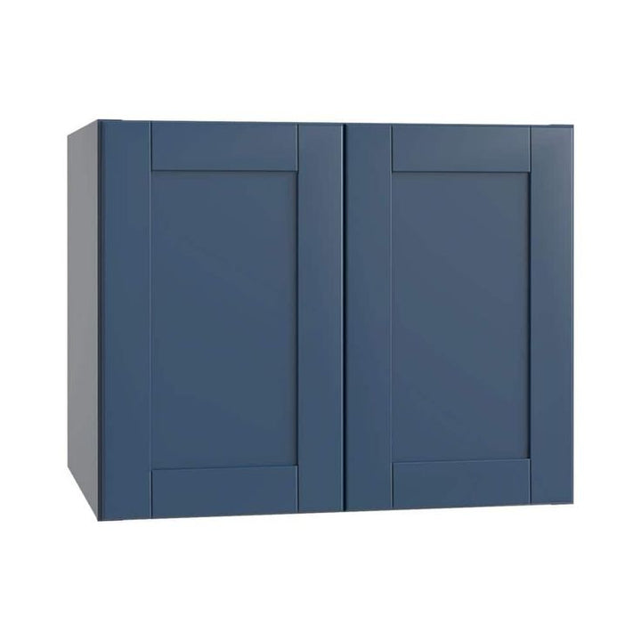 Home Decorators Collection Washington Vessel Blue Plywood Shaker Assembled Wall Kitchen Cabinet Soft Close 36 in W x 12 in D x 24 in H
