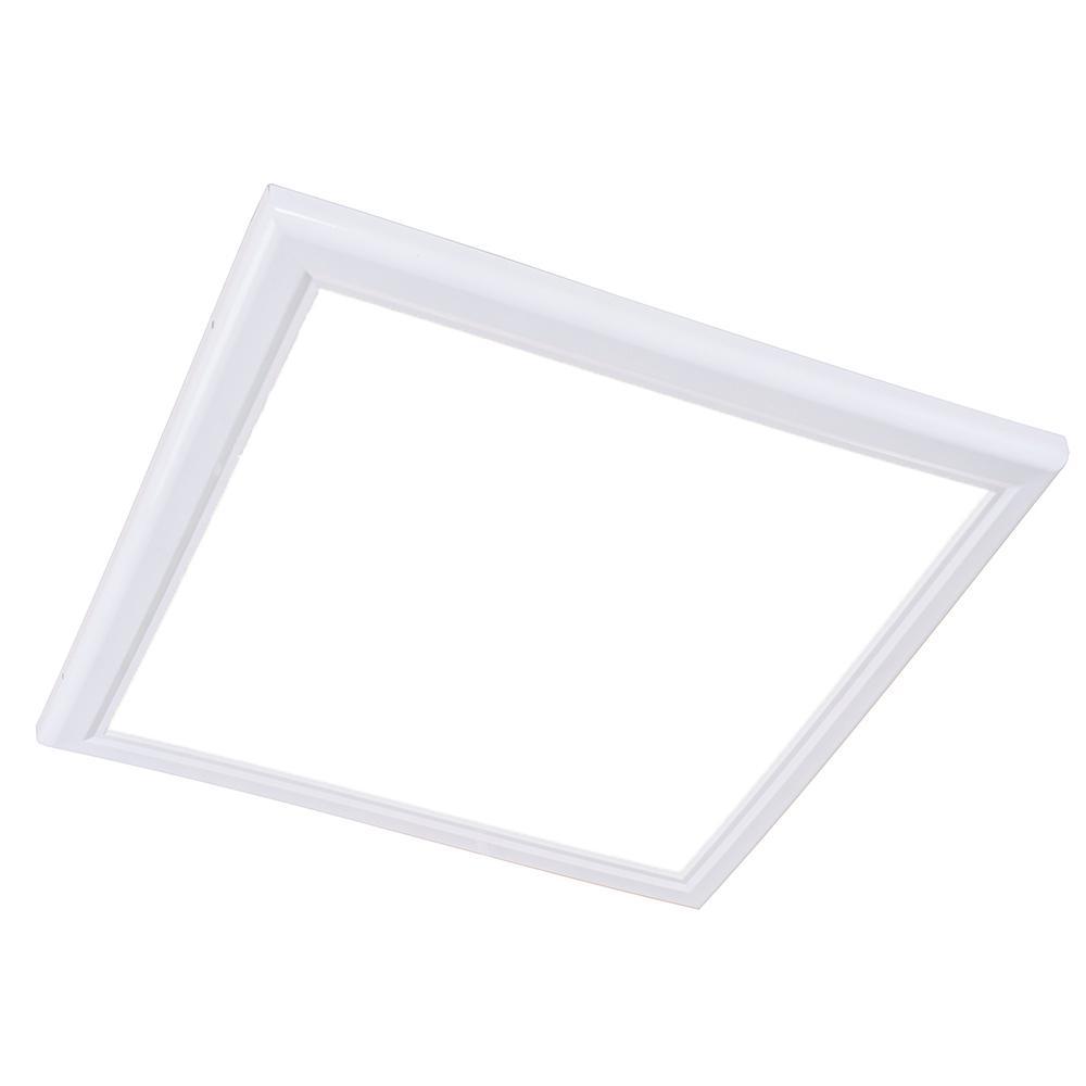 2 ft. x 2 ft. White Dimmable Edge-Lit 40-Watt 4000K Integrated LED Flat Panel Flushmount Wraparound - Super Arbor