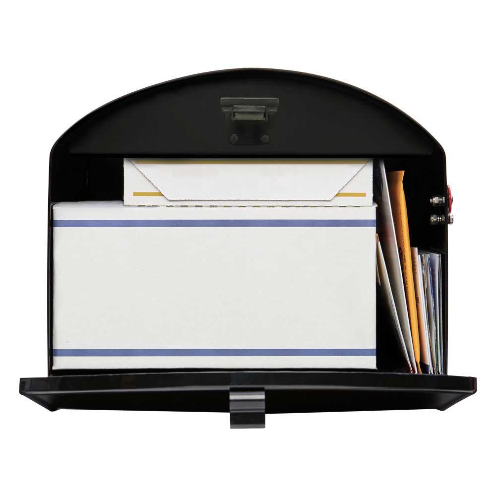 Storehouse Extra Large, Steel, Post Mount Mailbox, Black - Super Arbor
