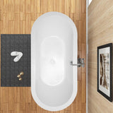 Lorient 59 in. Acrylic Flatbottom Freestanding Bathtub in White - Super Arbor