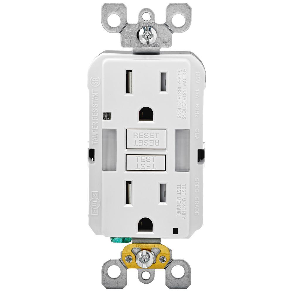 15 Amp Self-Test¬†SmartlockPro Combo Duplex Guide Light and Tamper Resistant GFCI Outlet, White (3-Pack) - Super Arbor