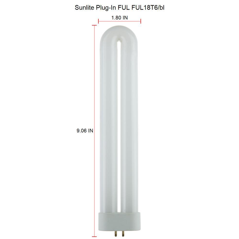 9 in. 18-Watt U-Bent T6 FUL 4-Pin GX10Q CFL Fluorescent Tube Light Bulb, Black Light (5-Pack) - Super Arbor