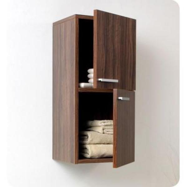 12 in. W x 27-1/2 in. H x 12 in. D Bathroom Linen Storage Cabinet in Walnut - Super Arbor