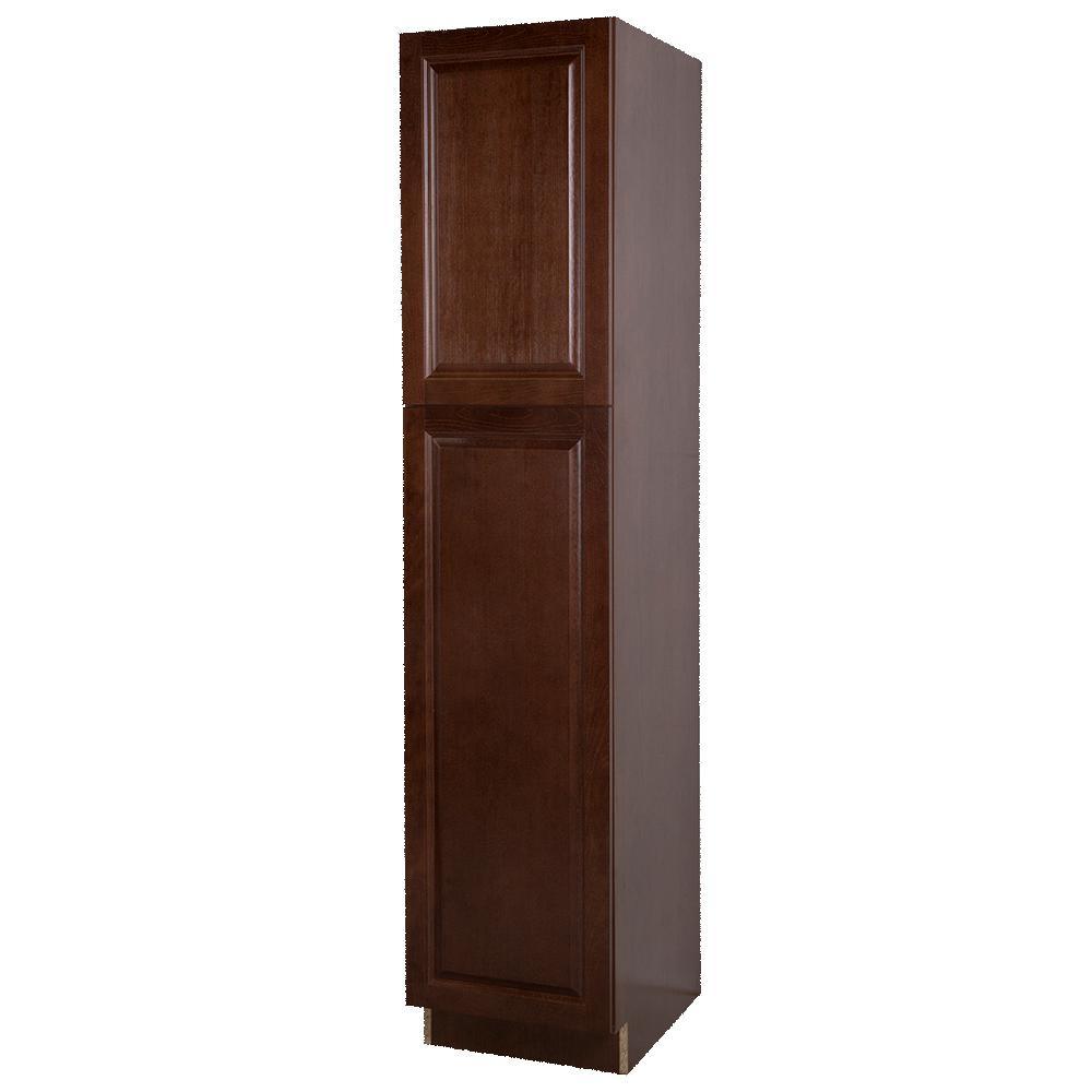 Benton Assembled 18x84x24 in. Pantry Cabinet with Adjustable Shelves in Amber - Super Arbor