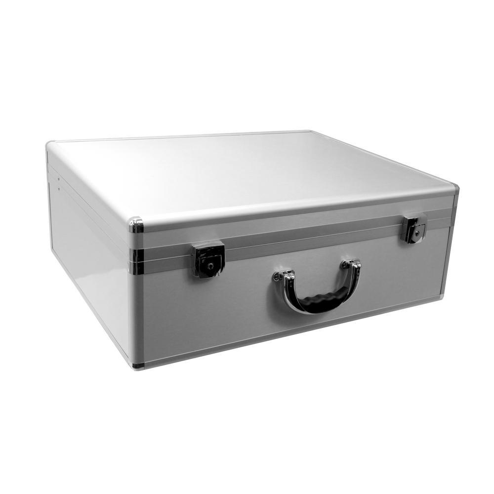 12.88 in. Smooth Aluminum Tool Case with Foam in Silver - Super Arbor