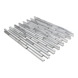 Giorbello (Sample) Travel Series Silver 6-in x 6-in Satin Metal Brick Mosaic Wall Tile