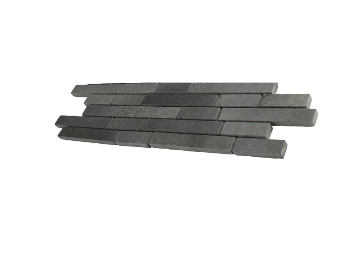 Giorbello (Sample) Travel Series Gray 4-in x 12-in Polished Travertine Brick Mosaic Wall Tile