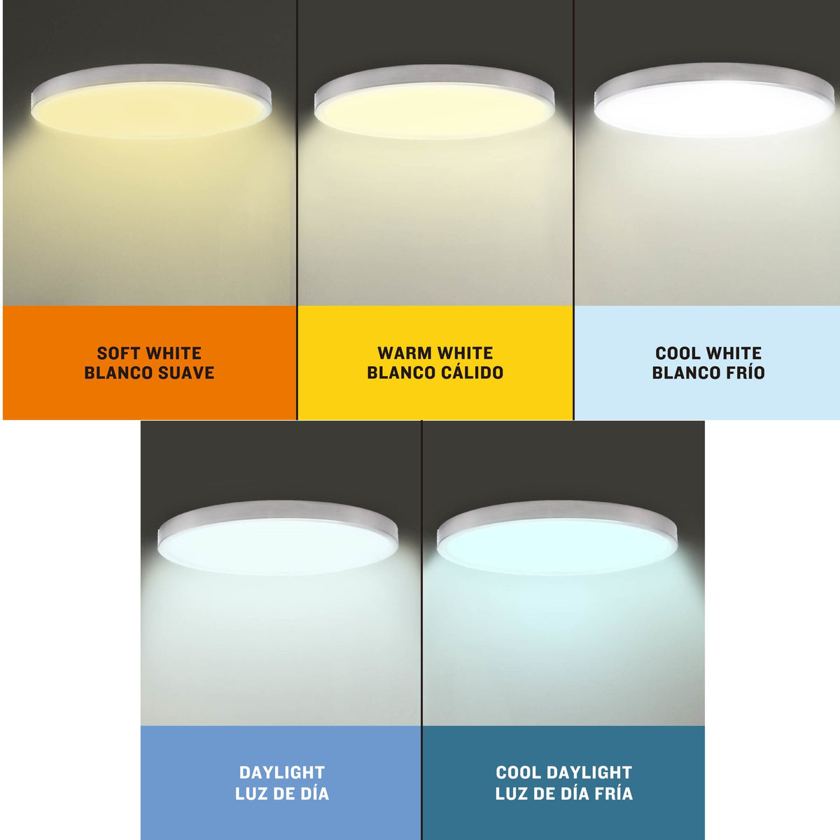 Project Source Adjustable Color Temperature 15-in Brushed Nickel Integrated LED Flush Mount Light