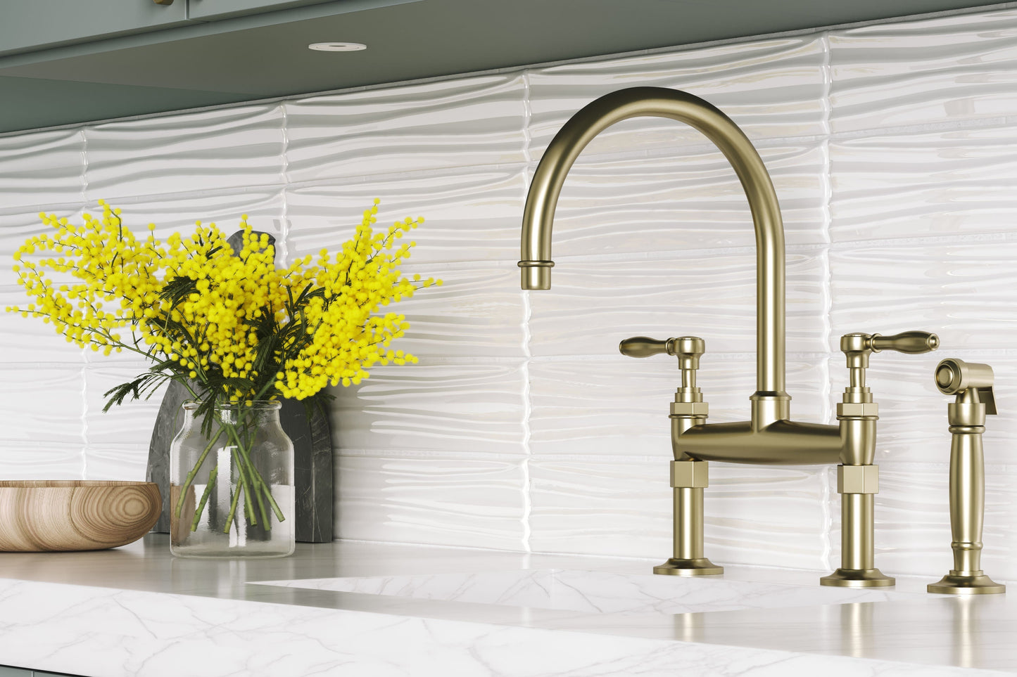 Satori Hudson Brilliant White Motion 4-in x 16-in Glossy Ceramic Wall Tile (0.43-sq. ft/ Piece)
