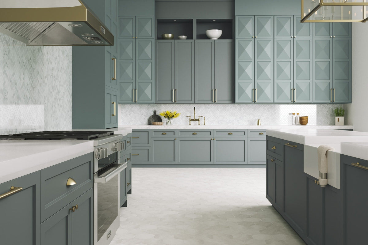 Satori Nouveau Crema Hexagon 7-in x 7-in Matte Porcelain Encaustic Floor and Wall Tile