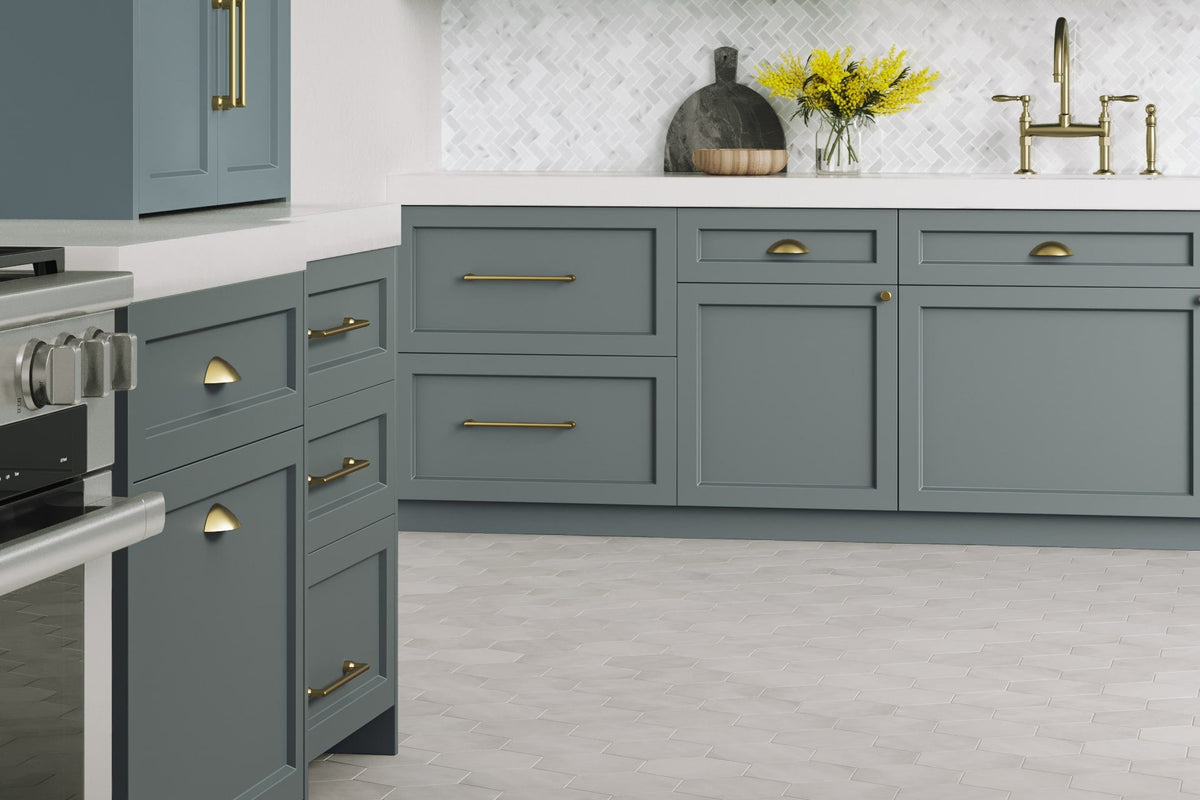 Satori Nouveau Crema Hexagon 7-in x 7-in Matte Porcelain Encaustic Floor and Wall Tile