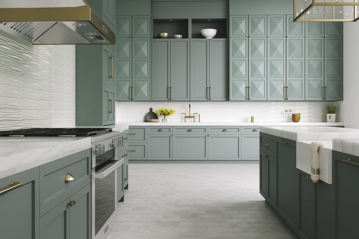 Satori Nouveau Greige 7-in x 8-in Matte Porcelain Encaustic Hexagon Floor and Wall Tile (0.28-sq. ft/ Piece)