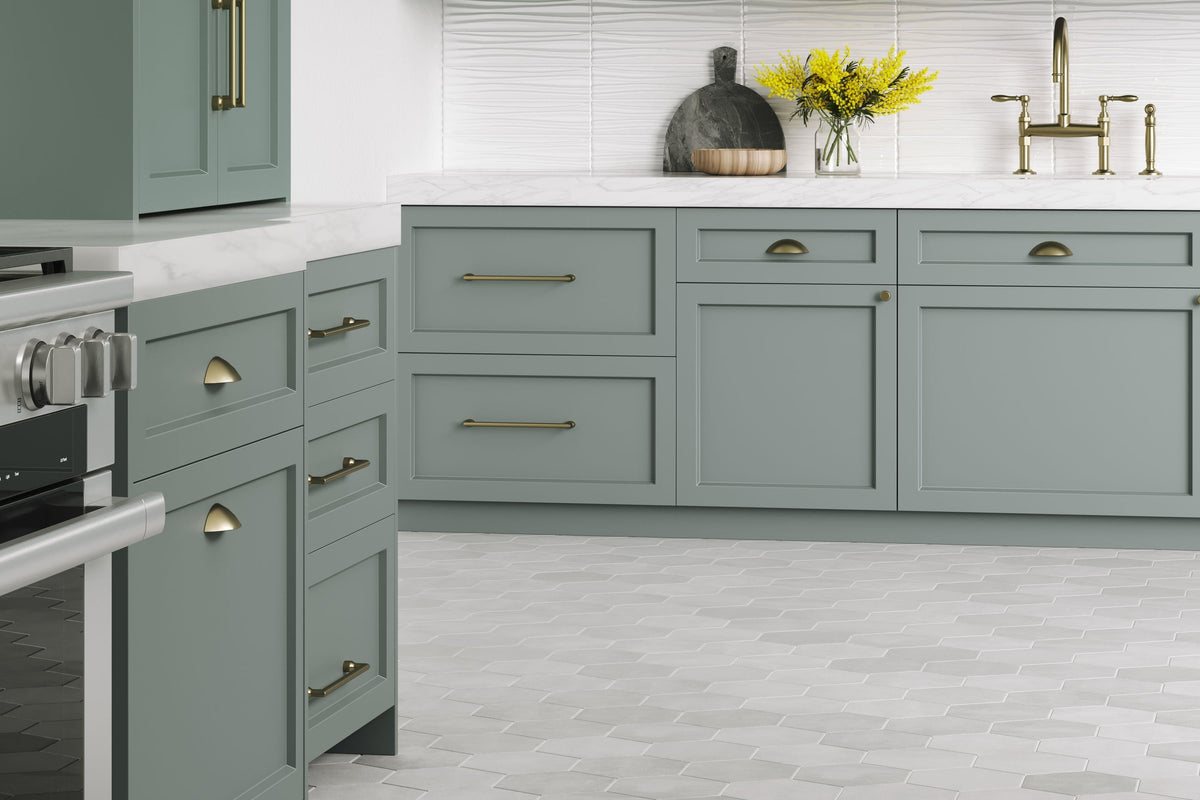 Satori Nouveau Greige 7-in x 8-in Matte Porcelain Encaustic Hexagon Floor and Wall Tile (0.28-sq. ft/ Piece)