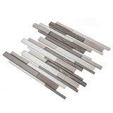 Apollo Tile (Sample) White, Gray 4-in x 4-in Polished Glass/Metal/Stone Marble Brick Look Floor and Wall Tile