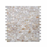Apollo Tile White 11-in x 12-in Polished Natural Shell Diamond Brick Look Floor and Wall Tile (18.52-sq. ft/ Carton)