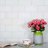 Apollo Tile (Sample) White 3-in x 6-in Matte Glass Brick Subway Floor and Wall Tile