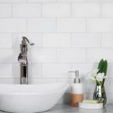 Apollo Tile (Sample) White 3-in x 6-in Matte Glass Brick Subway Floor and Wall Tile
