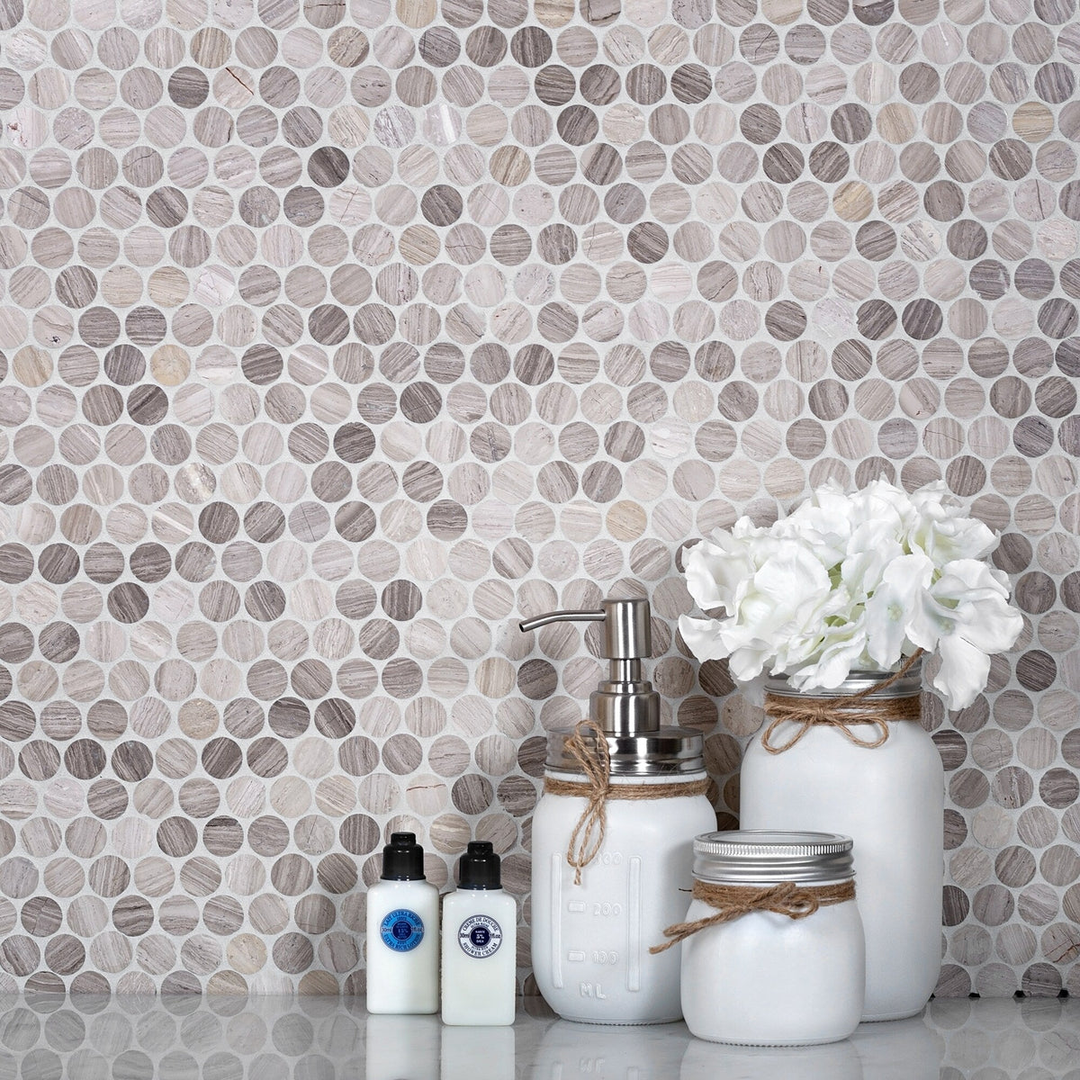 Apollo Tile Gray 11-in x 12-in Polished Wood Honeycomb Wood Look Floor and Wall Tile (4.83-sq. ft/ Carton)