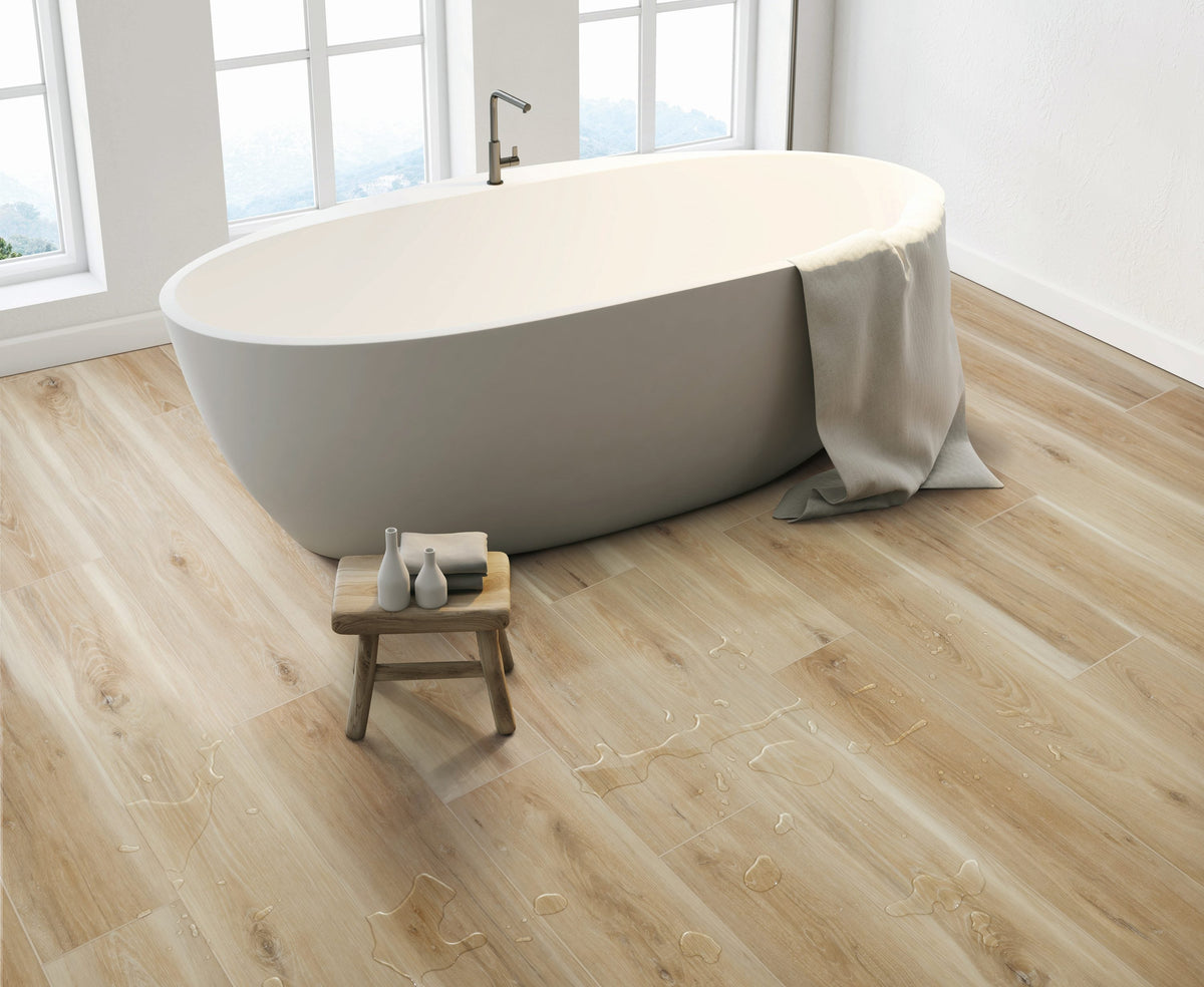 Style Selections Natural Hickory Waterproof Luxury Vinyl Plank Flooring, 7-in W x 48-in L, 5-1/2 mm Thick, 20-mil Wear Layer (18.62-sq ft Carton)