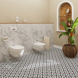Lucida USA Venetian Black Patterned Look 12-mil x 12-in W x 12-in L Waterproof Peel and Stick Vinyl Tile Flooring (36-sq ft/ Carton)