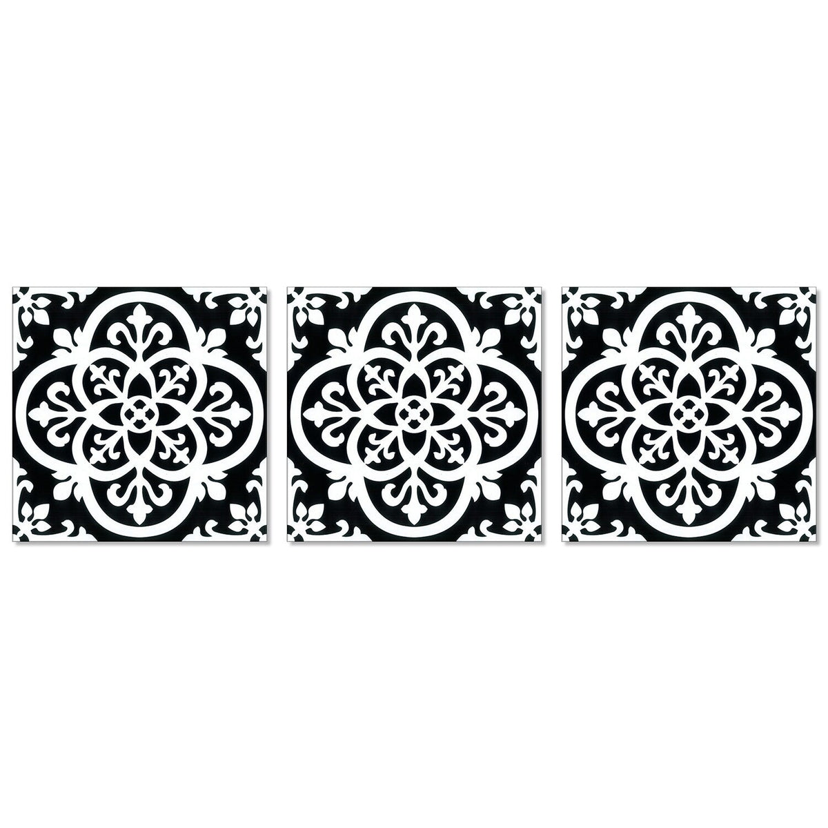 Lucida USA Florentine Black Patterned Look 12-mil x 12-in W x 12-in L Waterproof Peel and Stick Vinyl Tile Flooring (36-sq ft/ Carton)