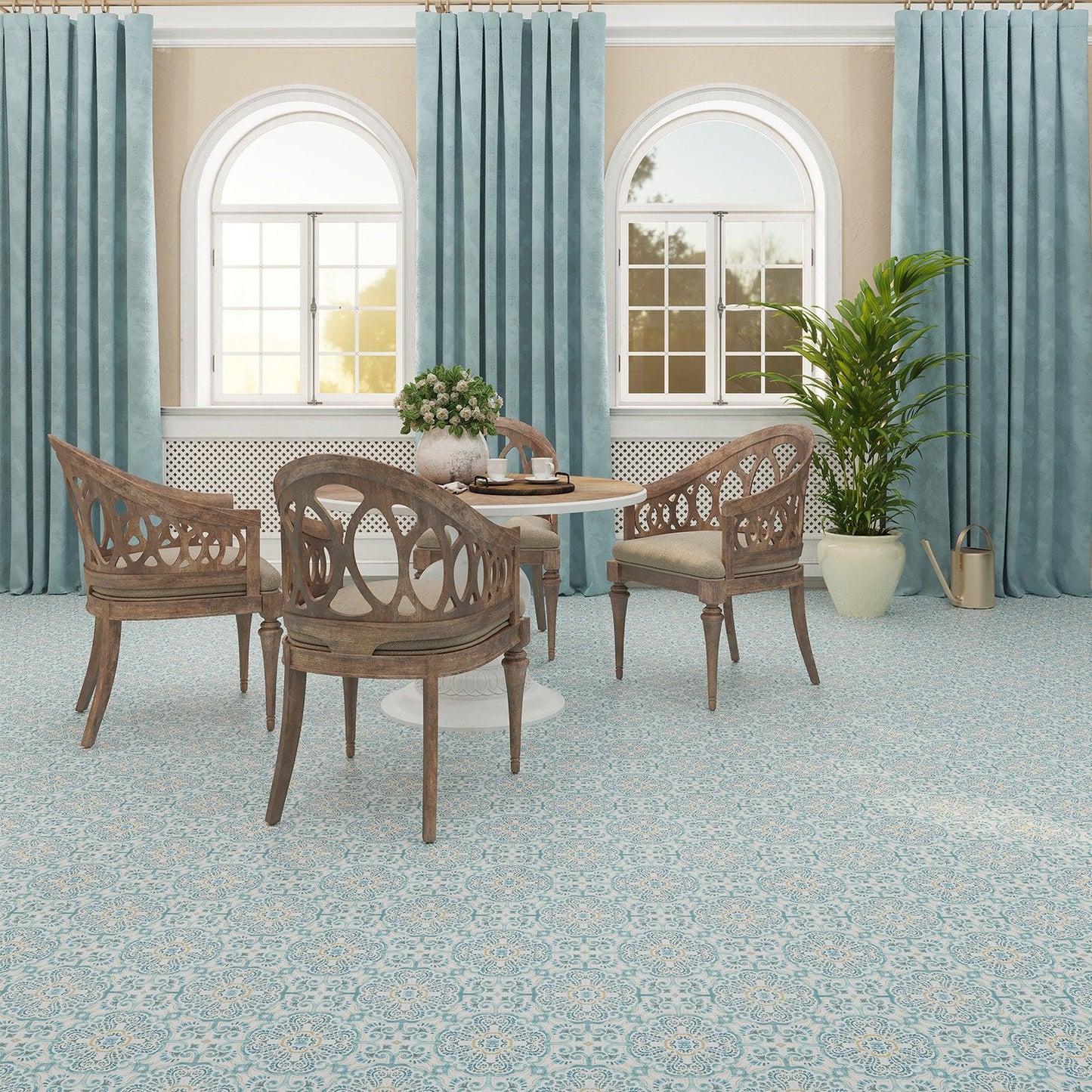 Lucida USA BaseCore Sicilian Blue 12-in x 12-in Waterproof Peel and Stick Luxury Flooring (36-sq ft)