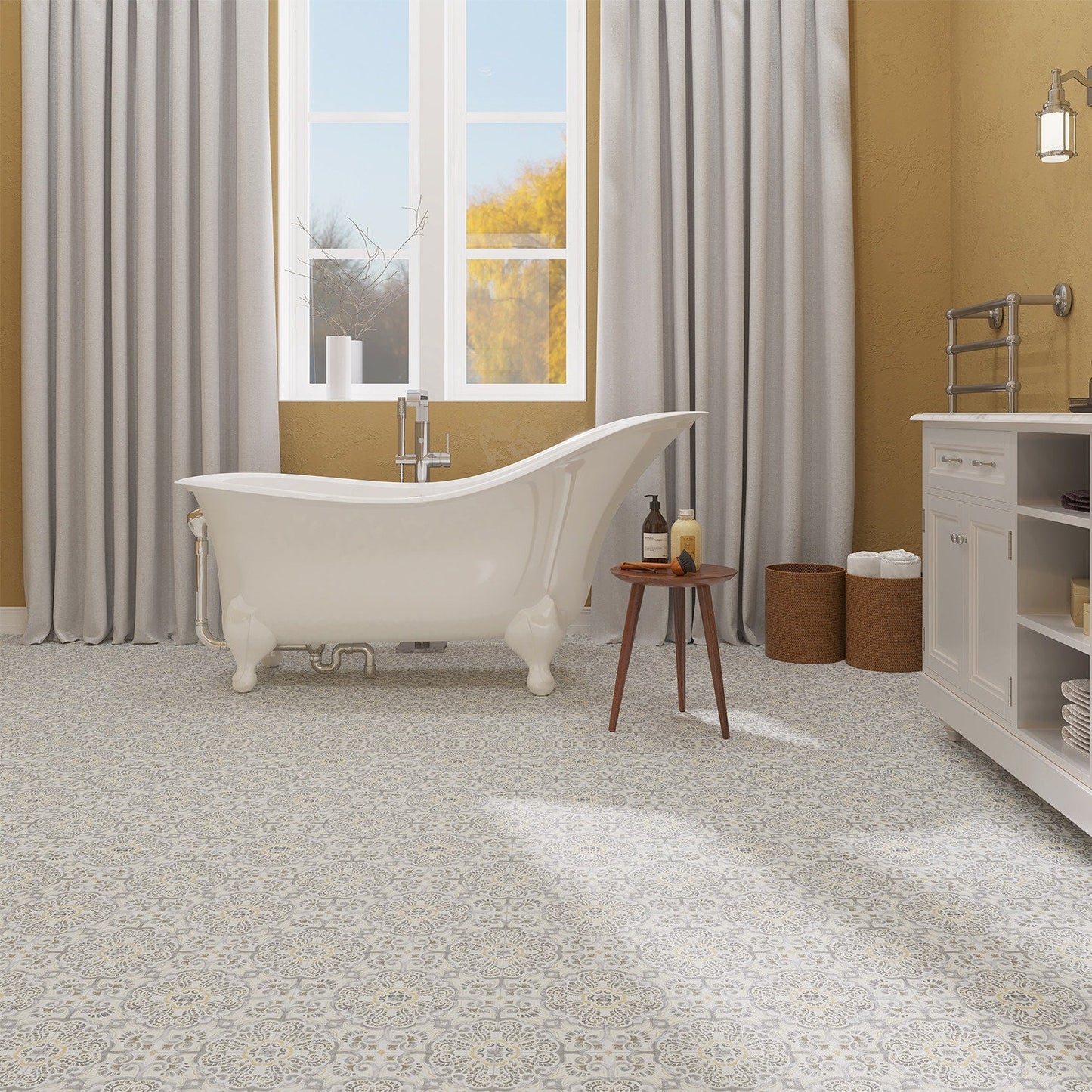 Lucida USA BaseCore Sicilian Grey 12-in x 12-in Waterproof Peel-and-Stick Luxury Vinyl Tile Flooring, 36-sq ft Carton