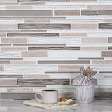 Apollo Tile (Sample) White, Gray 4-in x 4-in Polished Glass/Metal/Stone Marble Brick Look Floor and Wall Tile