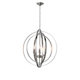 Progress Lighting Equinox 6-Light Brushed Nickel Transitional Globe Large Hanging Pendant Light