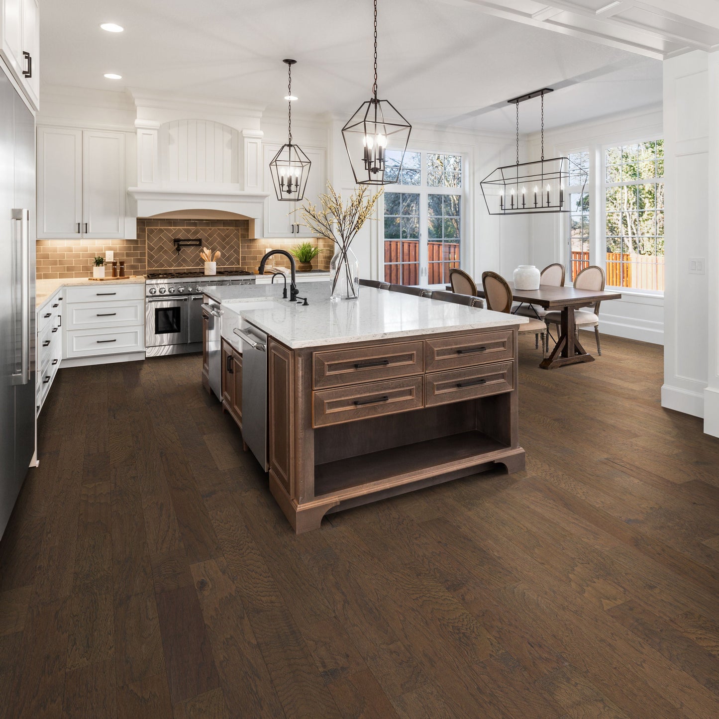 allen + roth Hickory Provincial hardwood flooring — lifestyle view