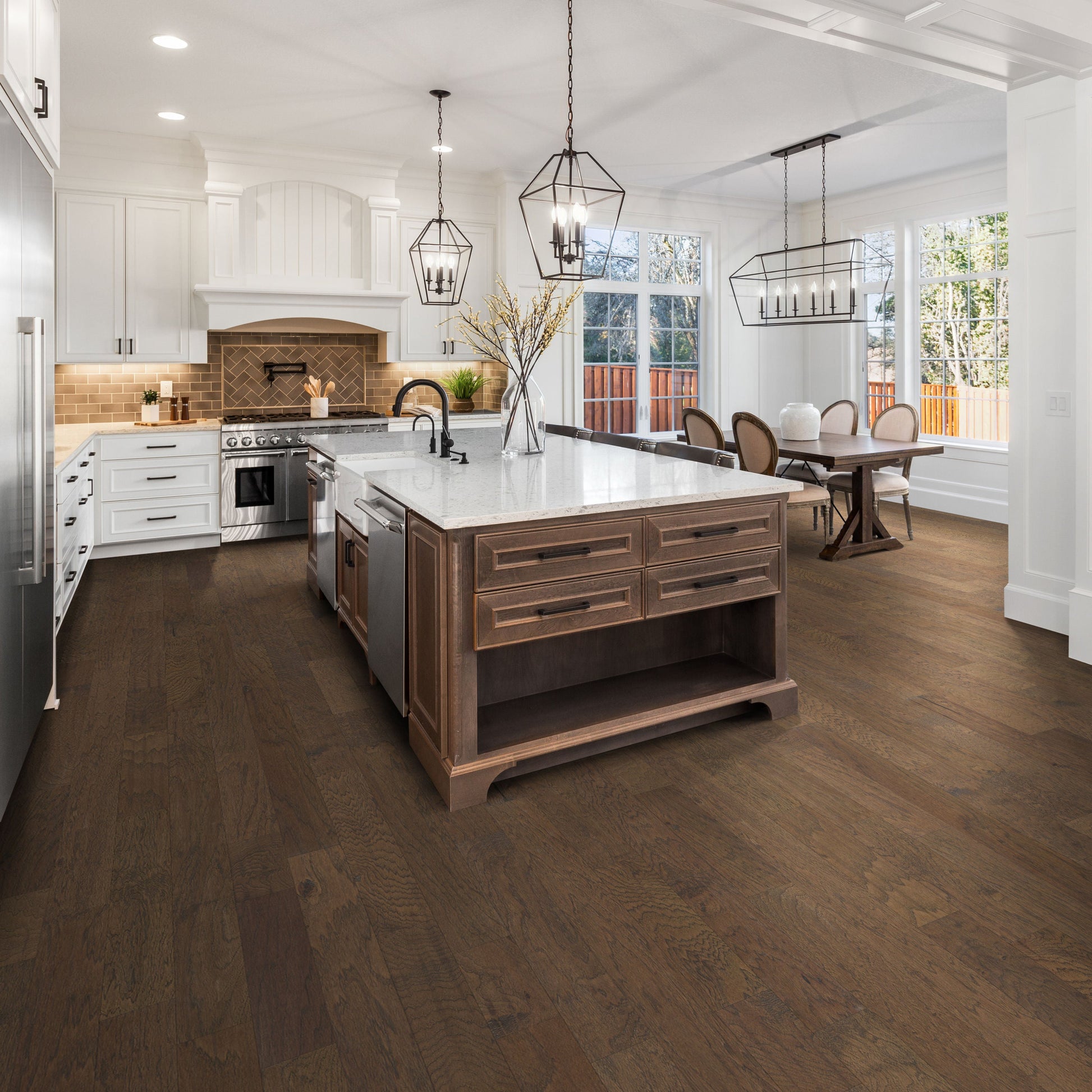 allen + roth Hickory Provincial hardwood flooring — lifestyle view