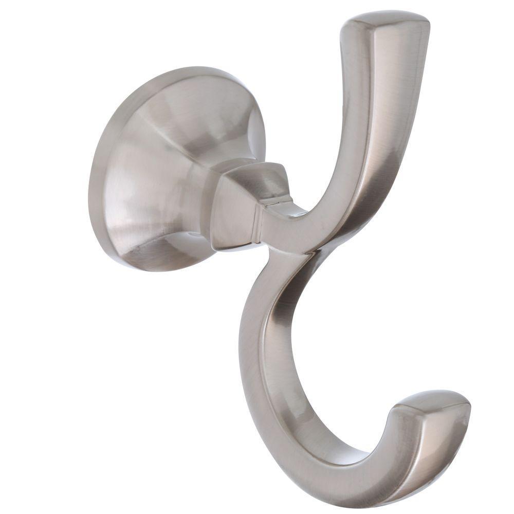 Mandara 4-Pc. Bath Hardware Set in SpotShield Brushed Nickel with Towel Ring, Toilet Paper Holder, 24" Towel Bar & Hook - Super Arbor