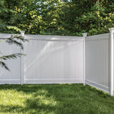 Freedom Emblem 9-ft H x 5-in W White Vinyl Corner Fence Post (Assembled)
