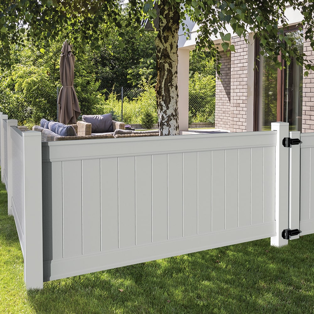 Freedom 7-ft H x 5-in W White Vinyl Line Fence Post (Assembled)