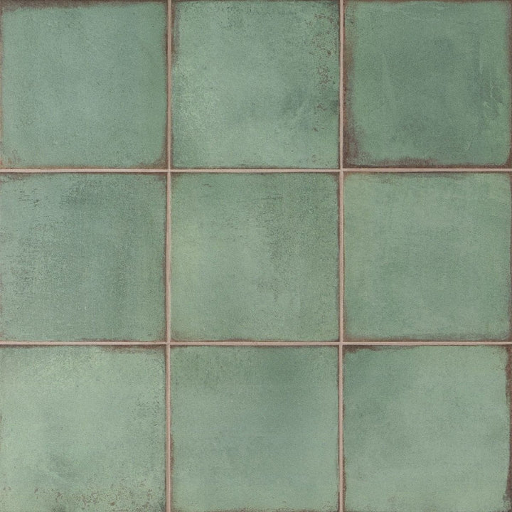 Artmore Tile Coronado Green 8-in x 8-in Matte Porcelain Encaustic Floor and Wall Tile product image