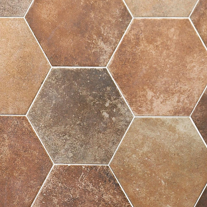 Artmore Tile Sorrento Marron 8-in x 10-in Matte Porcelain Cement look Hexagon Floor and Wall Tile product image