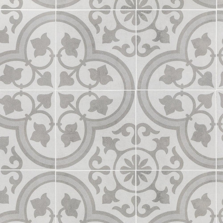 Artmore Tile Cabello Silver Ornate 9-in x 9-in Matte Porcelain Encaustic Floor and Wall Tile product image