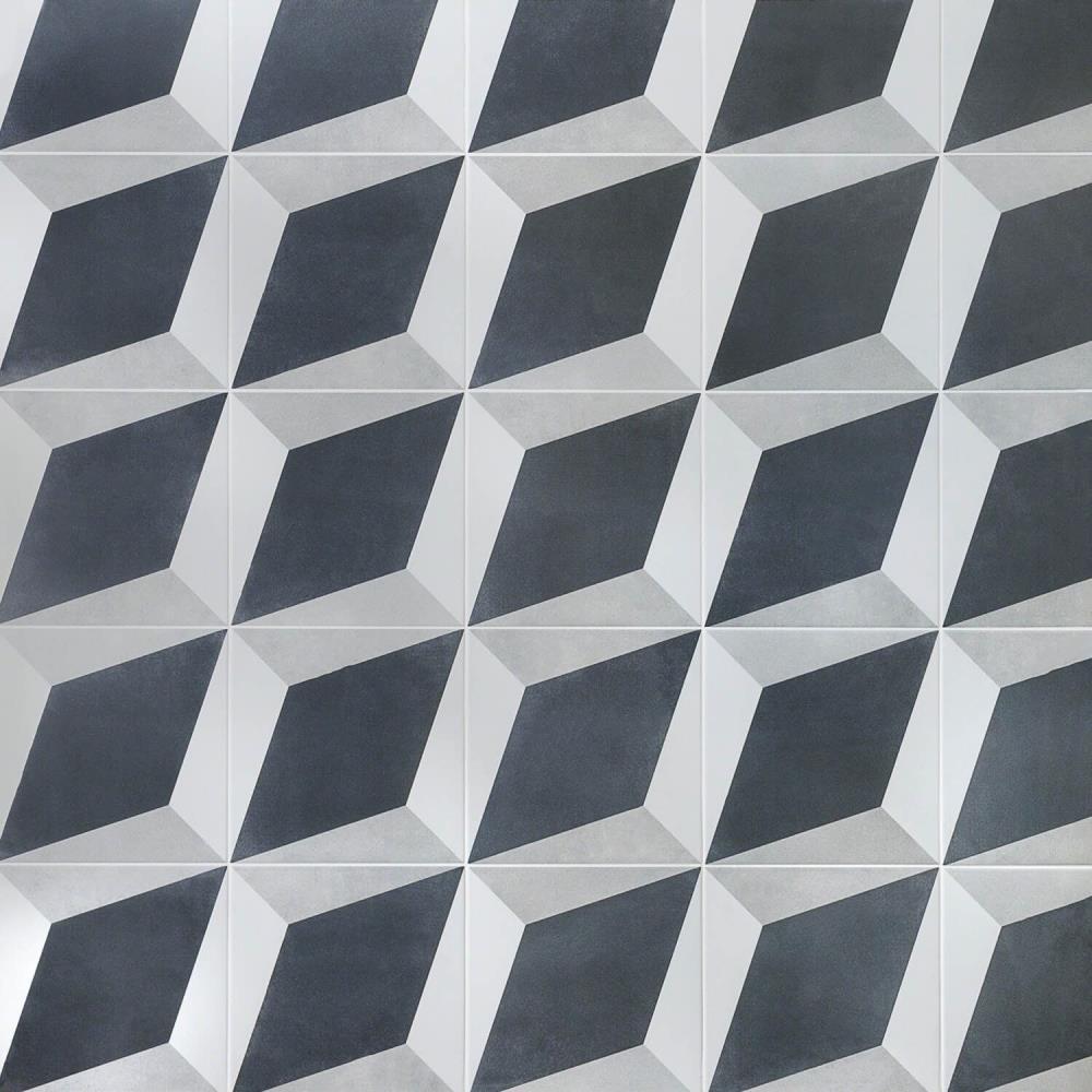 Artmore Tile Cabello Block 9-in x 9-in Matte Porcelain Encaustic Floor and Wall Tile product image