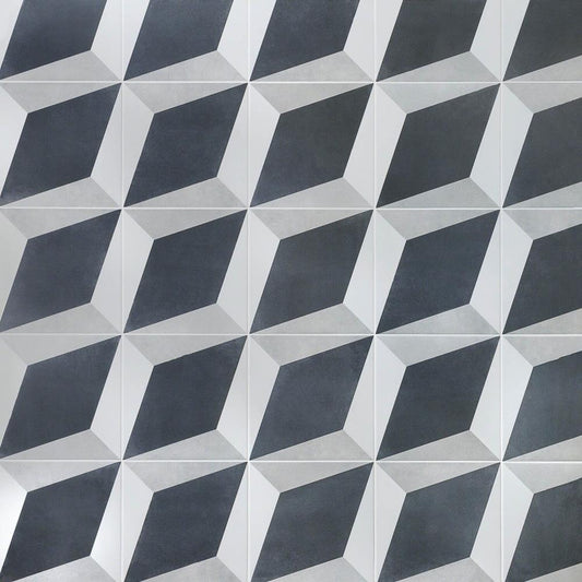 Artmore Tile Cabello Block 9-in x 9-in Matte Porcelain Encaustic Floor and Wall Tile product image