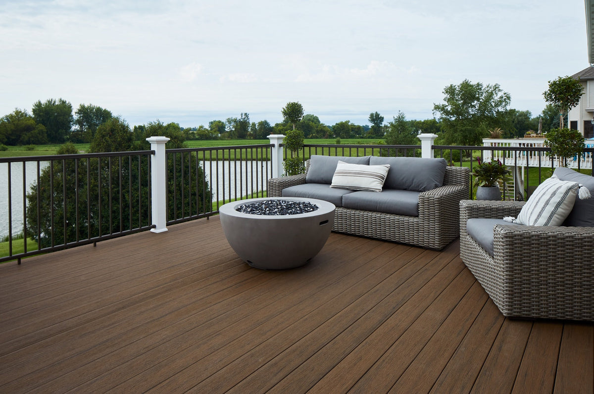 TimberTech Reserve 1/2-in x 8-in x 12-ft Dark Roast Square Composite Riser Deck Board