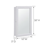 Design House Concord 16-in x 26-in Surface Mount White Mirrored Medicine Cabinet