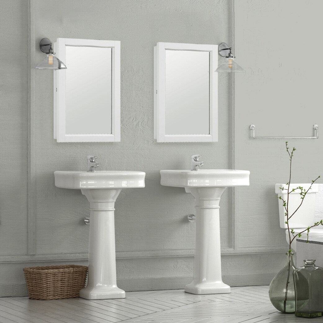 Design House Concord 16-in x 26-in Surface Mount White Mirrored Medicine Cabinet