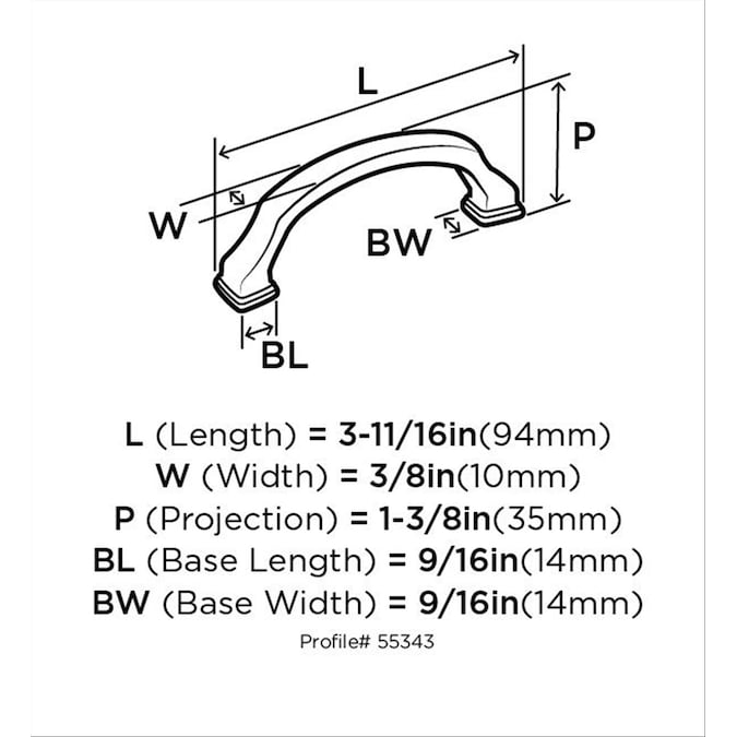 Amerock Revitalize (76mm) Center to Center Arch Handle Drawer Pull